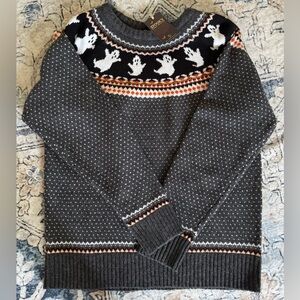 Kiel James Patrick Charcoal and White Ghost Pattern Sweater